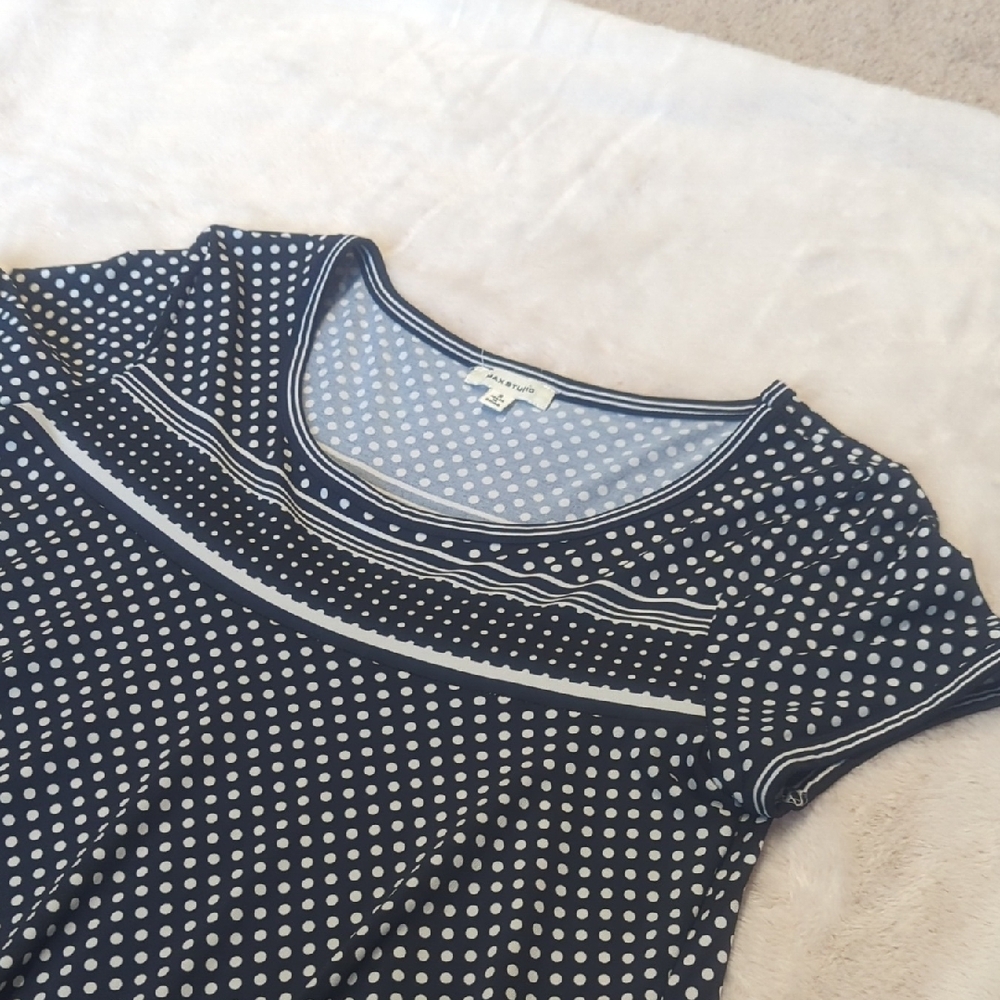Max Studio Polka Dot Top - Picture 3 of 4